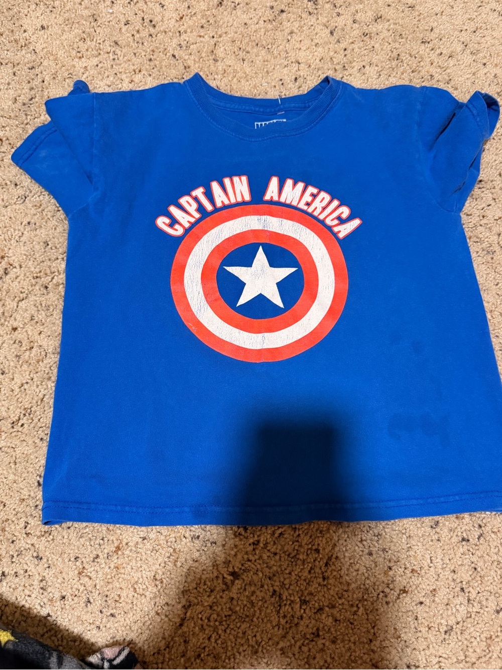 Marvel Blue Captain America Tee with Shield Graphic